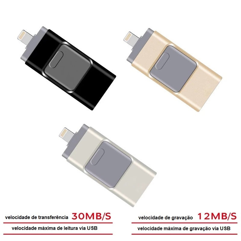 Pen Drive de Celular 4 em 1 | Versatilidade para sua Vida Digital