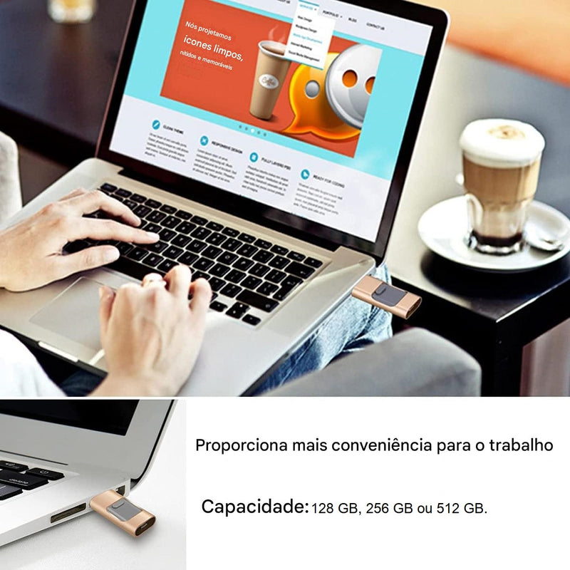 Pen Drive de Celular 4 em 1 | Versatilidade para sua Vida Digital