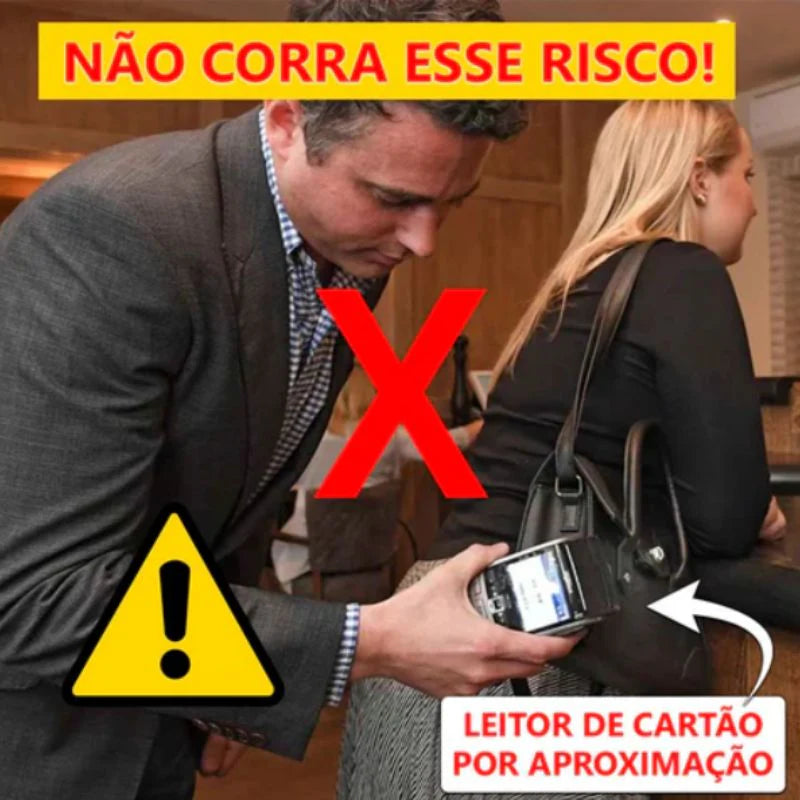 Bolsa Feminina MiniLuxe | Sofisticação inteligente com RFID Anti-Furto