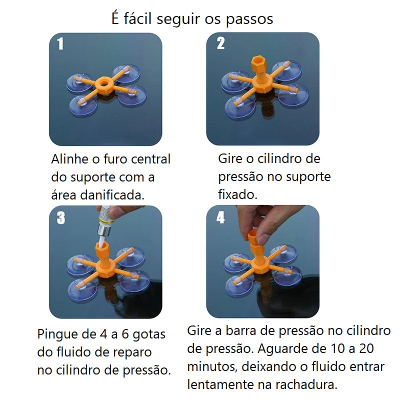 Reparador de Vidros e Espelhos GlassCare | Com supotre aplicador funciona de verdade!