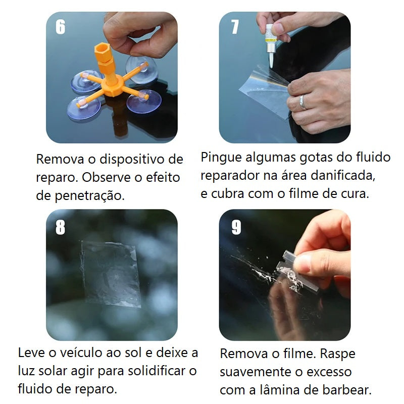 Reparador de Vidros e Espelhos GlassCare | Com supotre aplicador funciona de verdade!