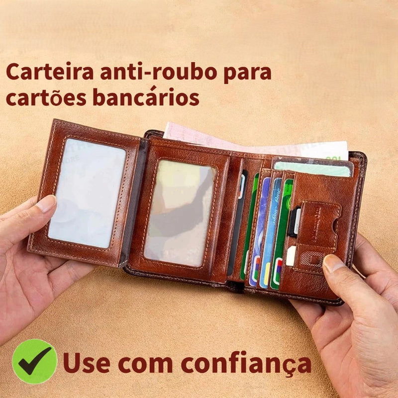 Carteira Masculina de Couro | Elegância e Proteção